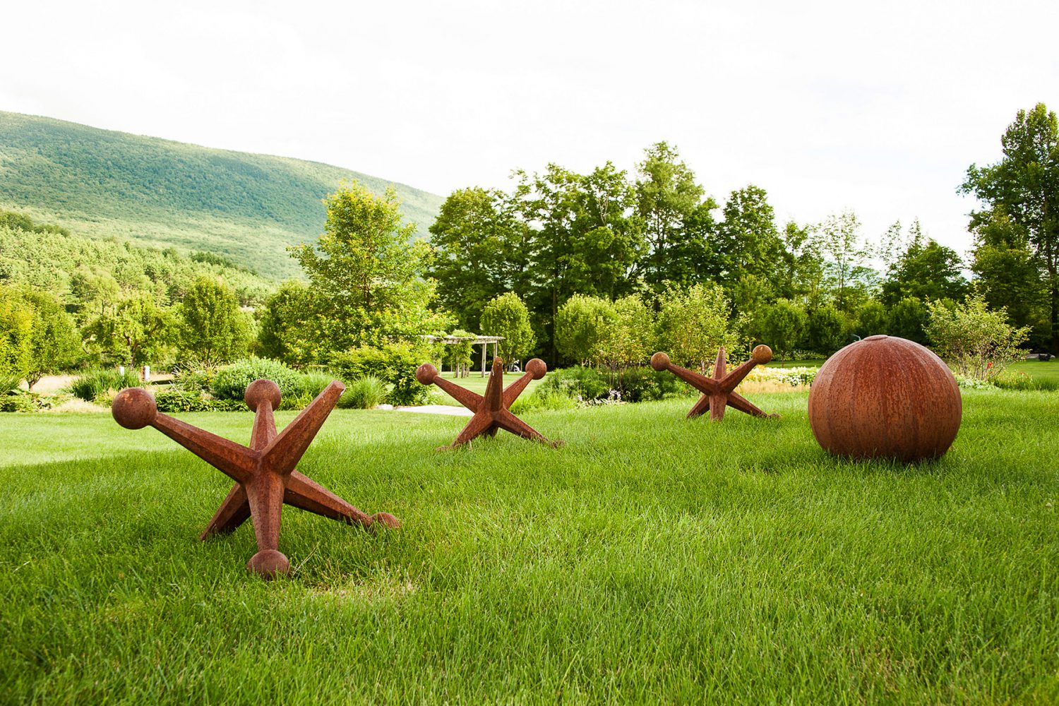 Giant jacks and ball by sculptor David Tanych.